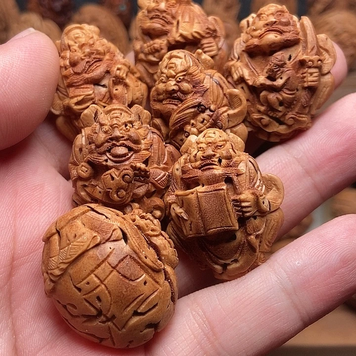 纯手工圆雕钟馗六式