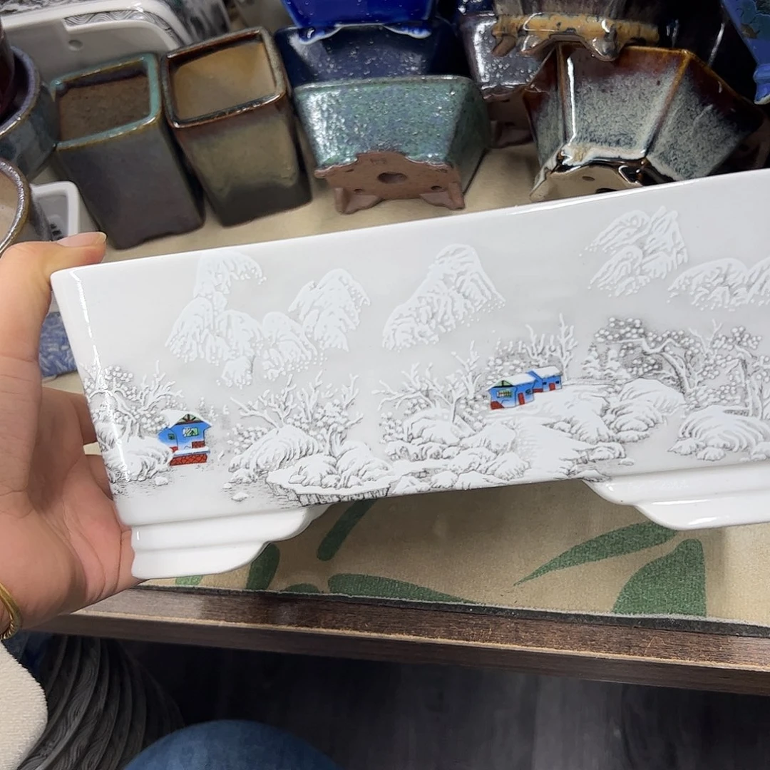 紫砂花盆742号瑕疵23/15/10cm边不直处理介意勿拍