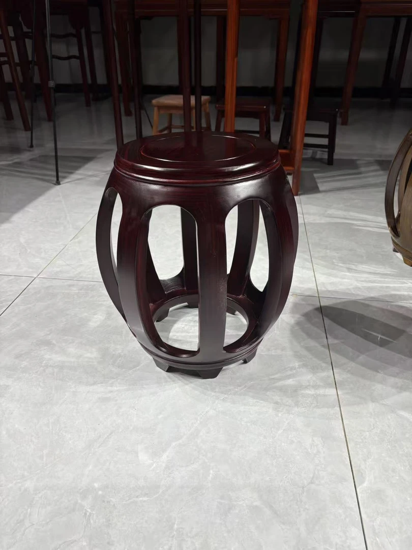红木鼓凳仿古中式实木圆凳酸枝木鼓墩酸枝木坐墩古筝凳客厅矮凳