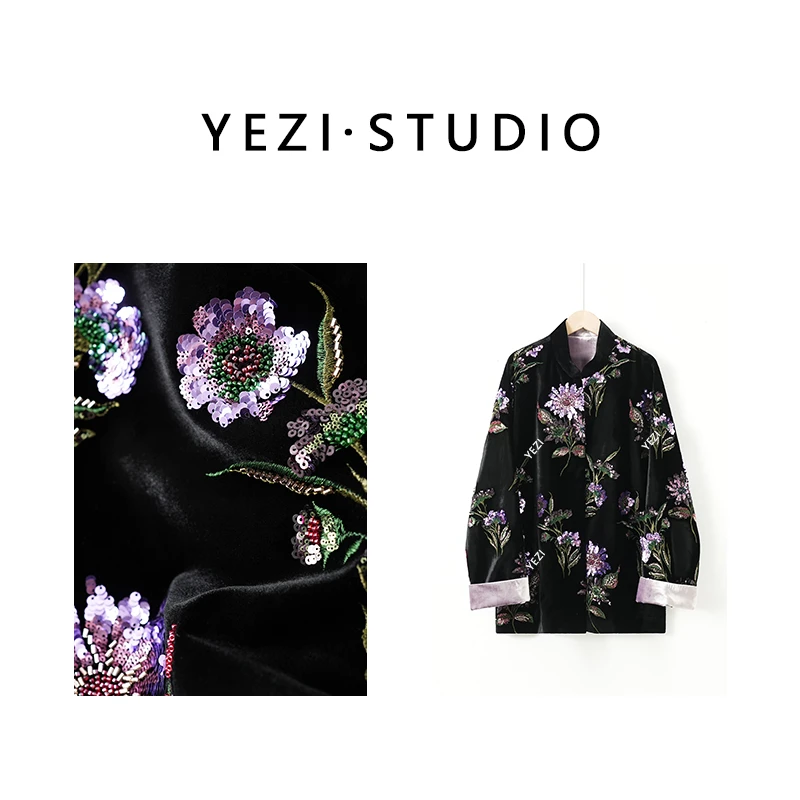 【奢-香-夫人2.0】170克桑蚕丝重工钉珠刺绣新中式外套25110006