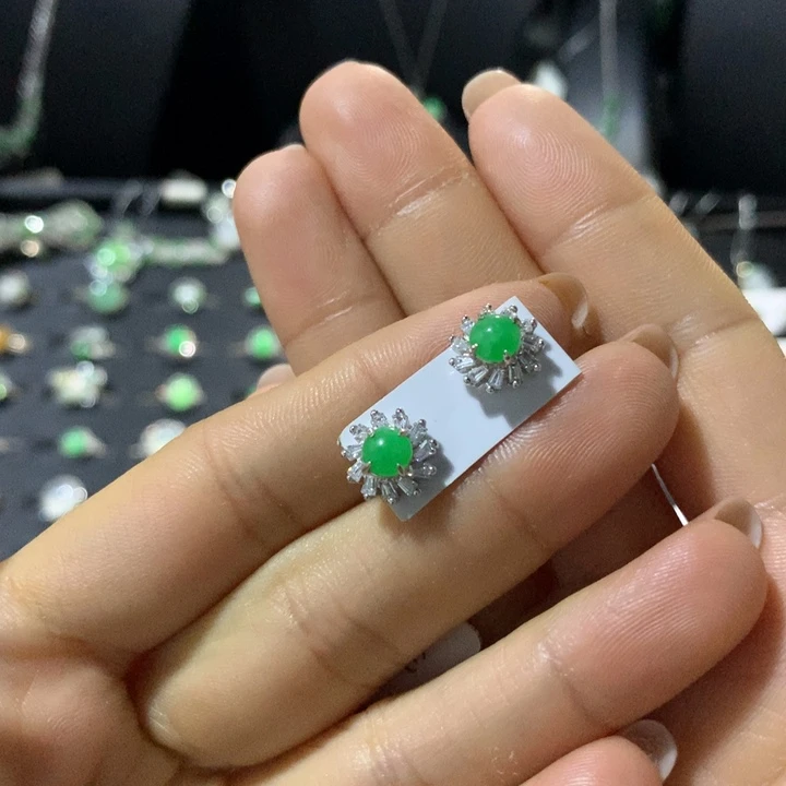 翡翠银S925镶嵌戒指