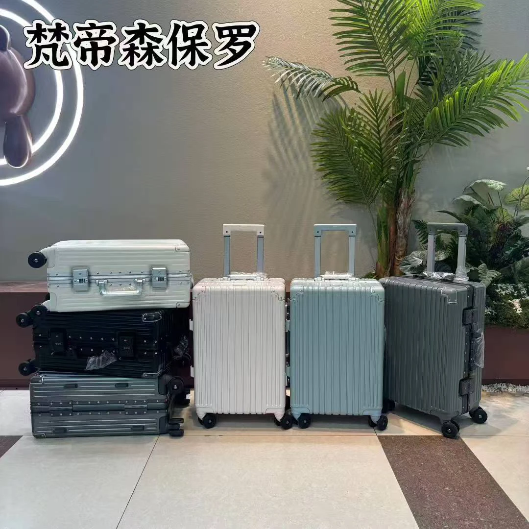 2025新款拉杆箱硬抗压万向轮有防盗软旅行箱时尚蓝色美式英伦风