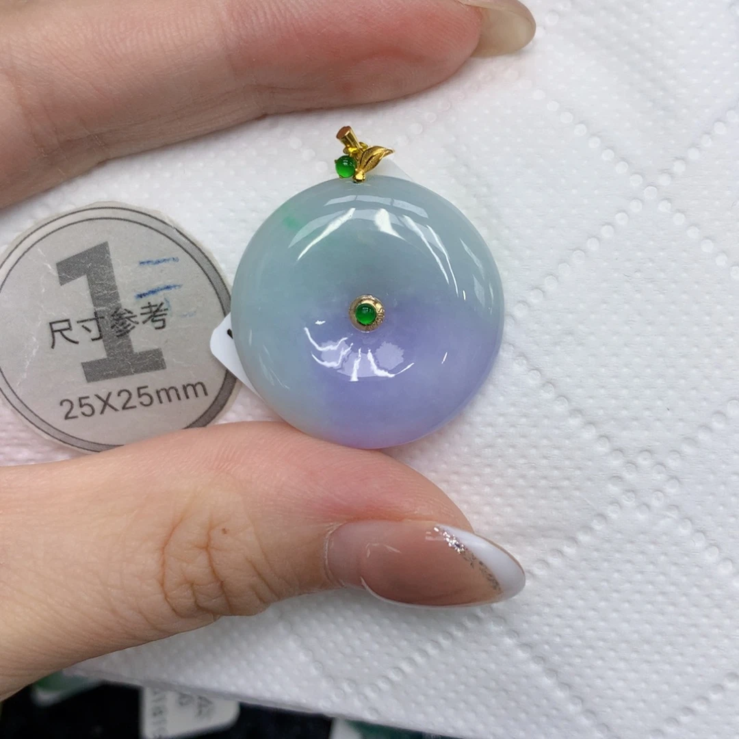 颈饰18K金镶嵌翡翠13568999988