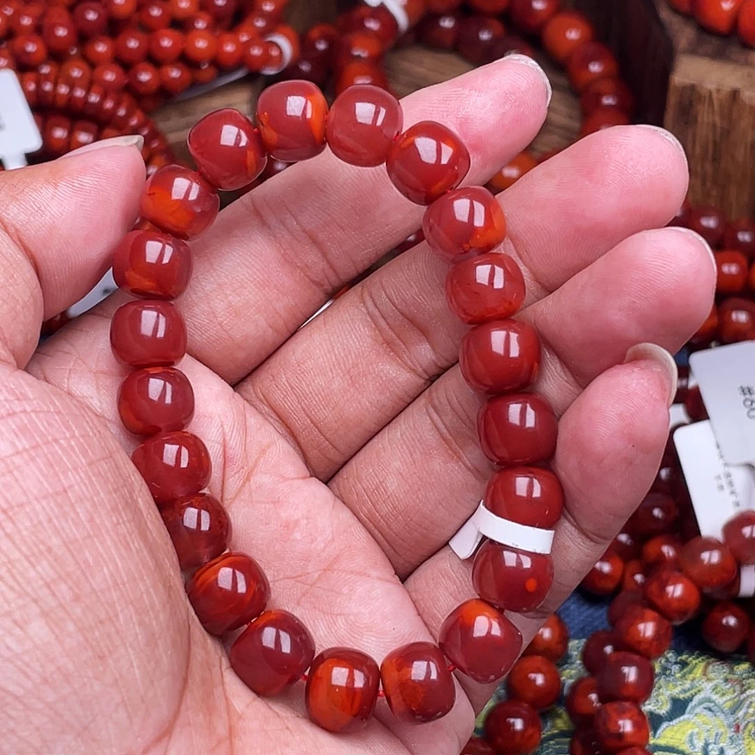 烟***酥南红玛瑙未镶嵌手链南红瓦西卡10老型原矿