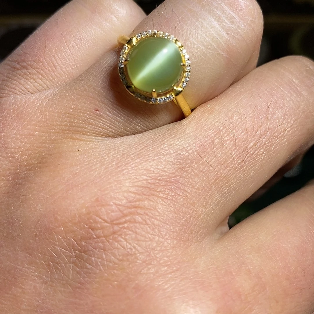 【闪购商品】银S925镶嵌戒指和田玉（碧玉）