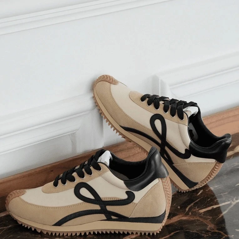 2024新款秋冬百搭真皮华夫休闲运动鞋罗意同款厚底女阿干鞋休闲鞋