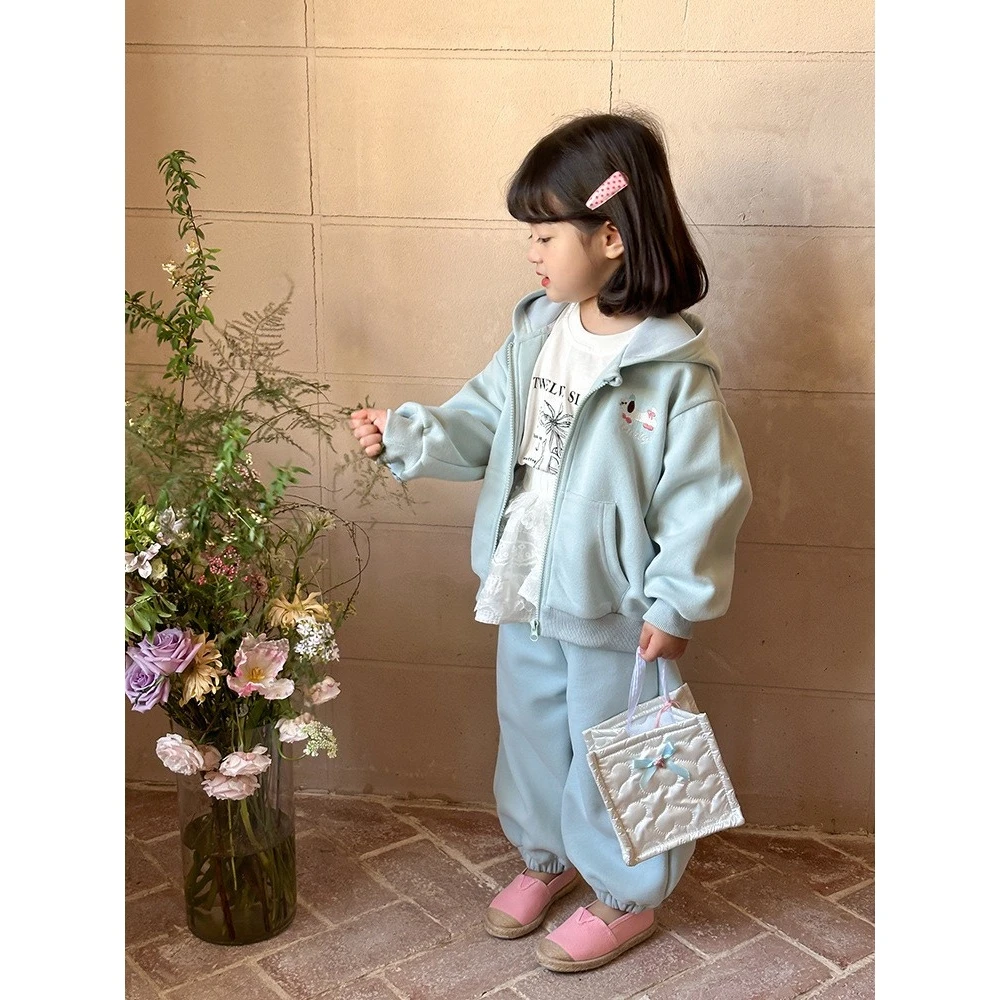 【橘子家】现货~女童休闲运动套装2025春秋款儿童连帽两件套HS61057