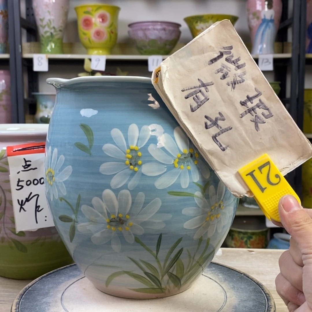 景德镇手工手绘陶瓷花盆