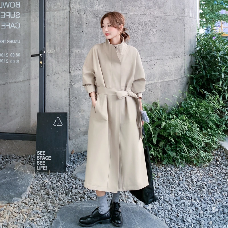 风衣外套女2025春秋新款韩系休闲立领气质高级感超好看大衣中长款