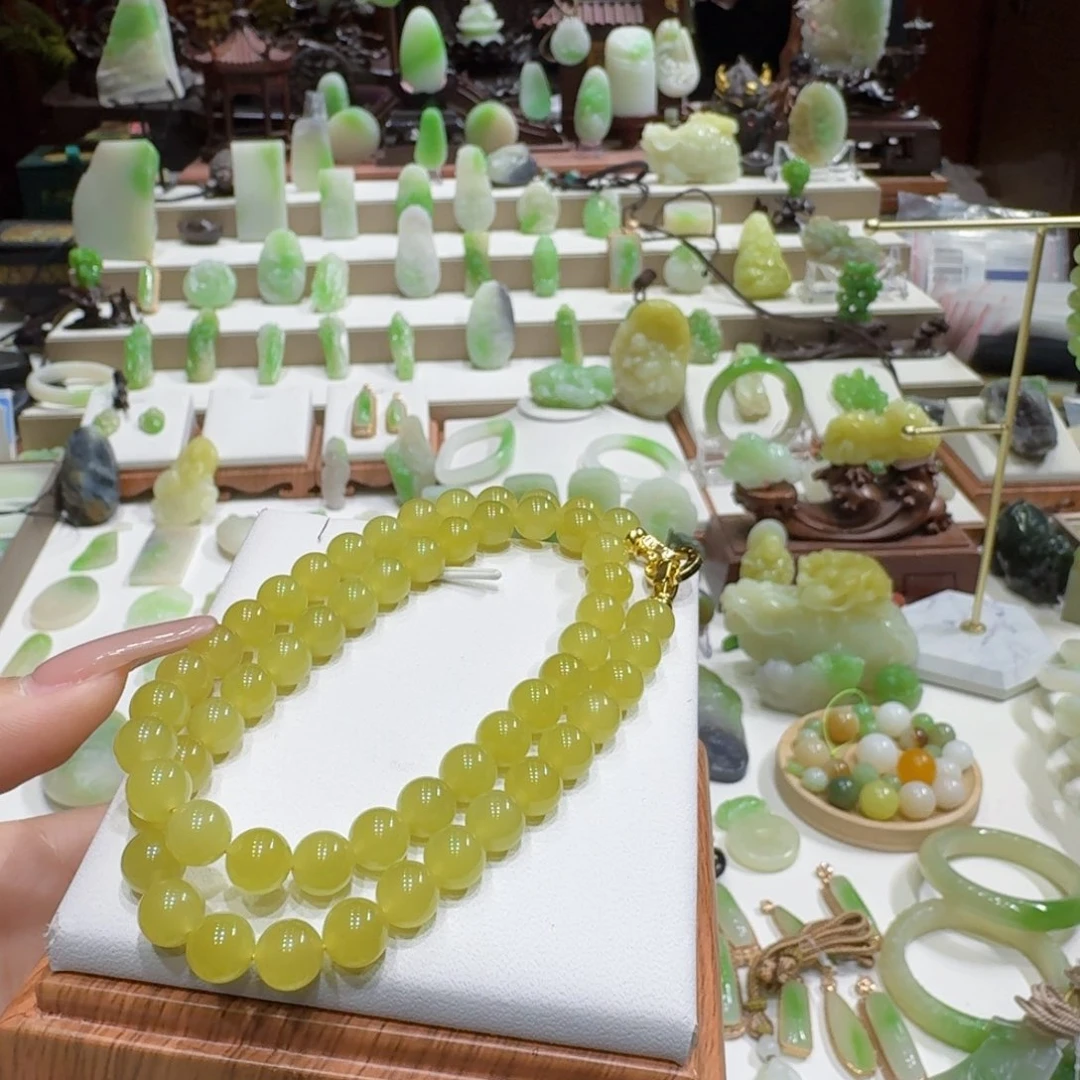 和田玉（黄玉）未镶嵌颈饰冰黄妈妈链