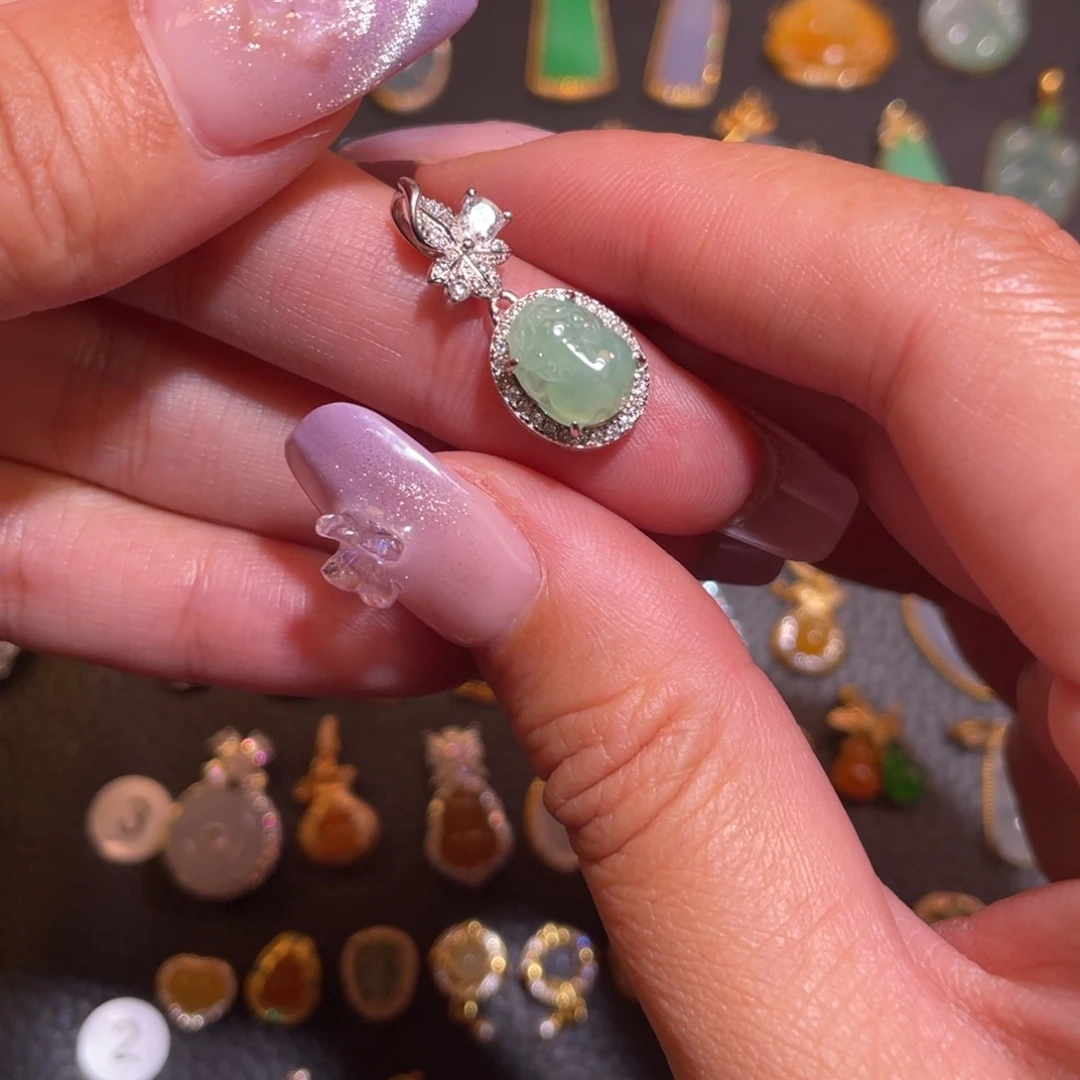 翡翠银S925镶嵌颈饰