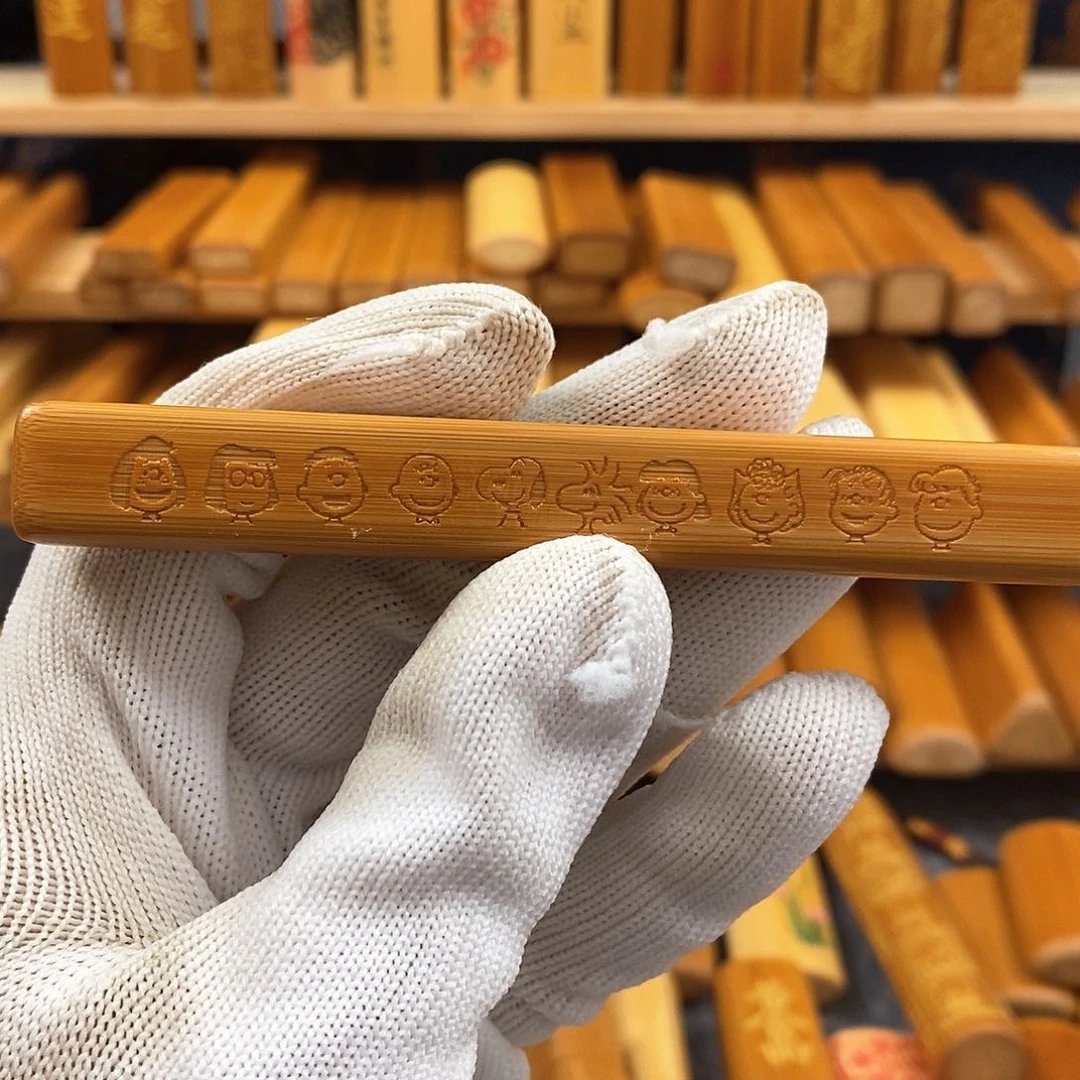 竹实心竹方料雕刻卡通