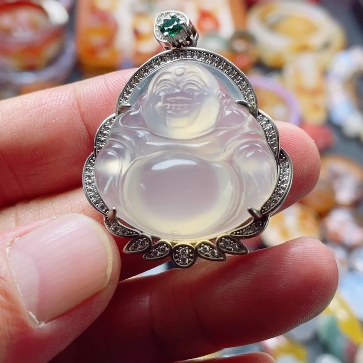 玛瑙/玉髓银S925镶嵌颈饰