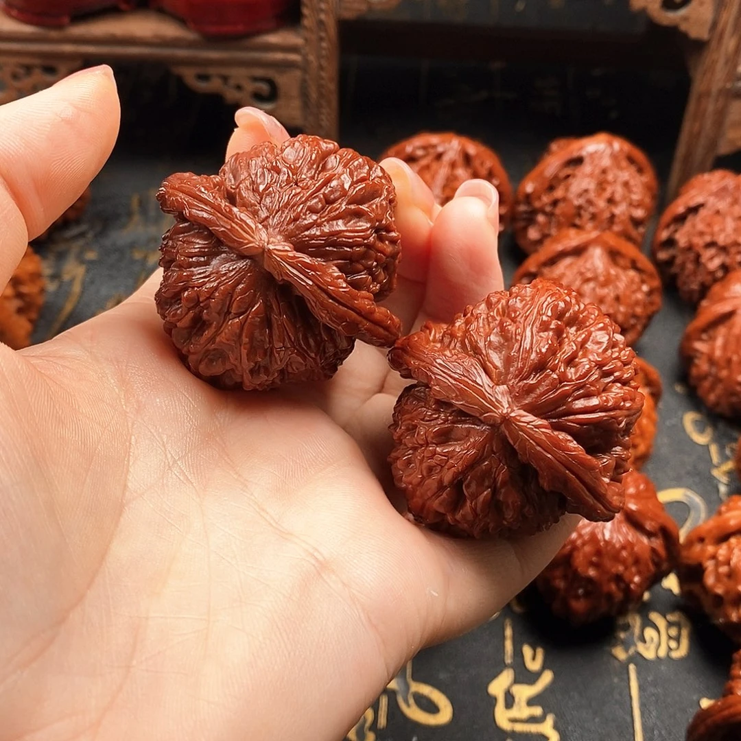 把件文玩核桃白狮子