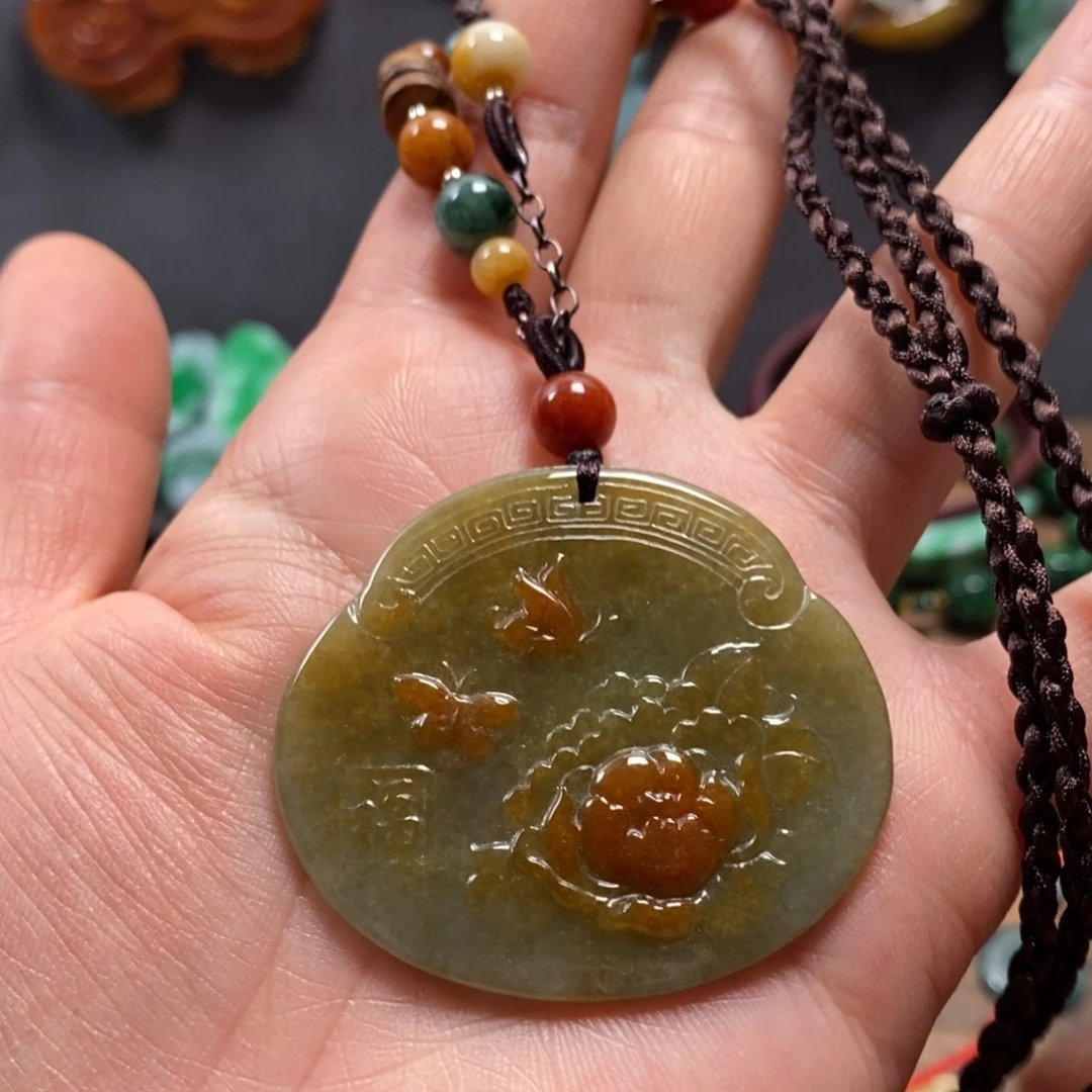 翡翠未镶嵌颈饰复古国风