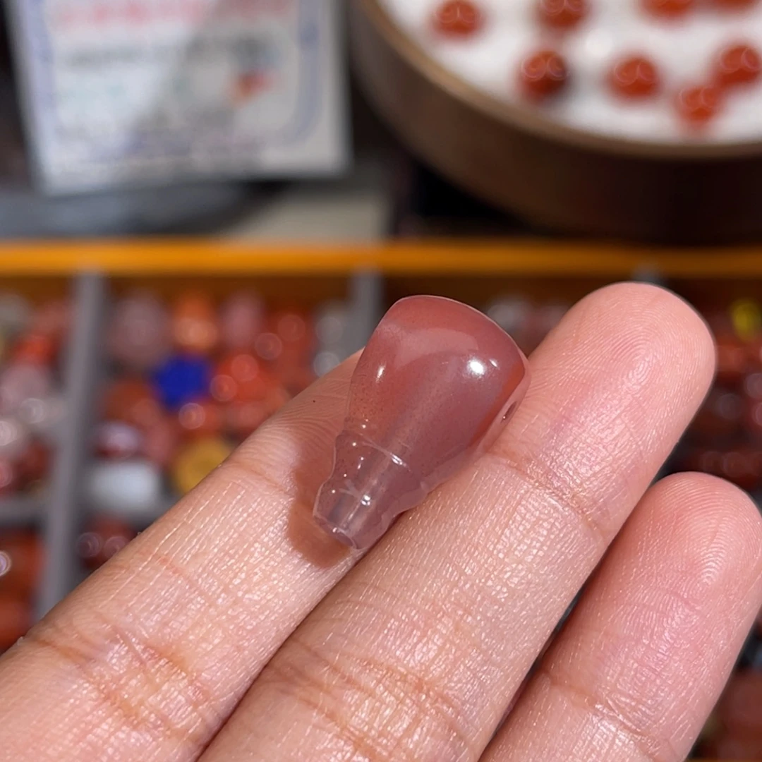 南红玛瑙未镶嵌三通对孔 11.4mm 不换退