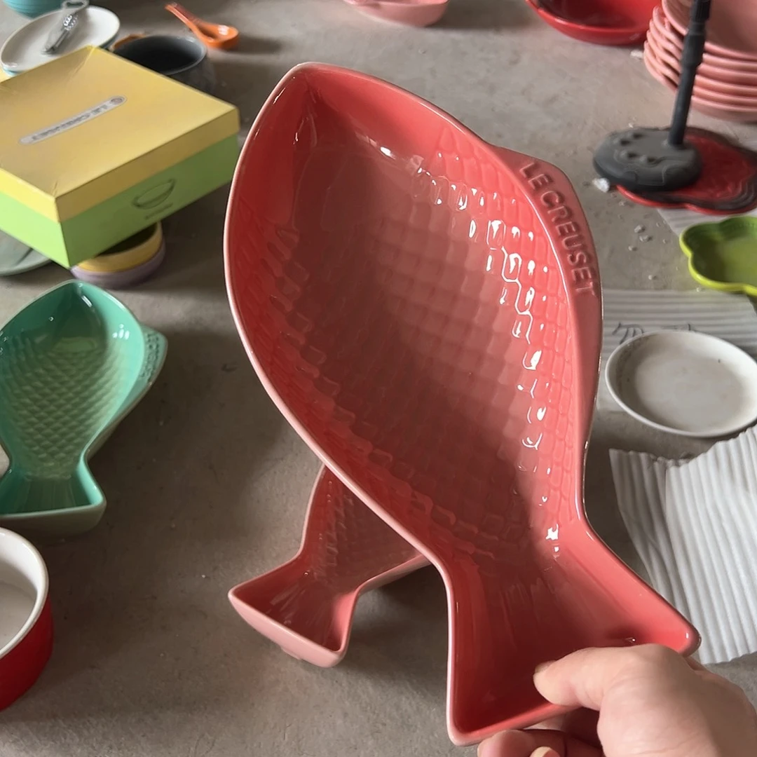 陶瓷 大鱼 深粉色色色色