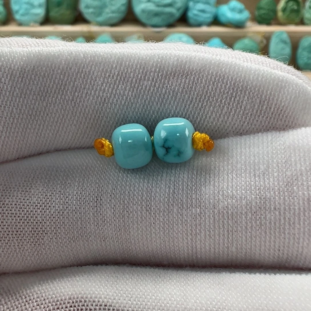 未镶嵌绿松石老型对珠6.1x5.1mm