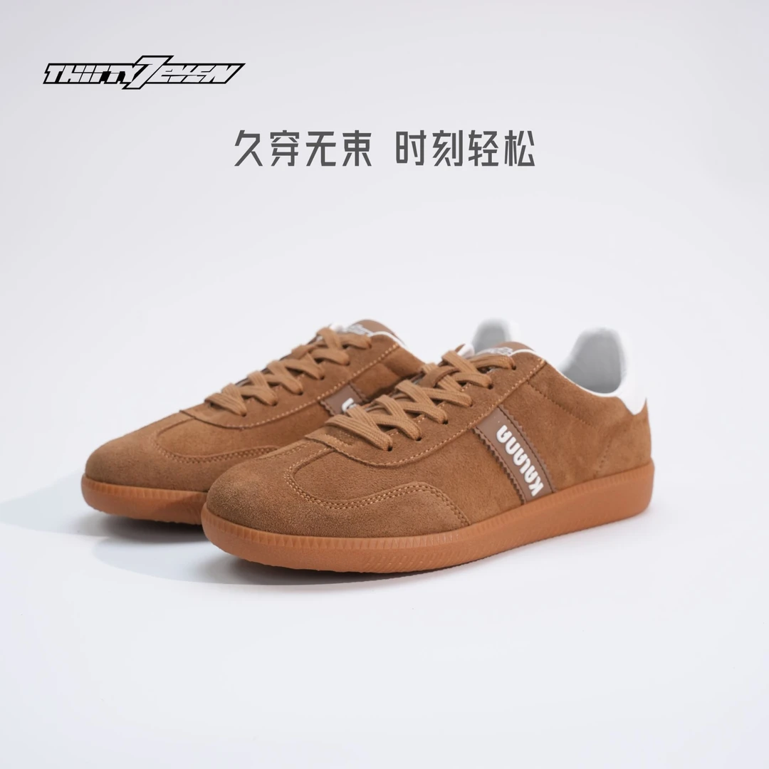 THIRTY7EVEN新款德训焦糖棕耐磨低帮轻便时尚系带百搭女鞋潮流