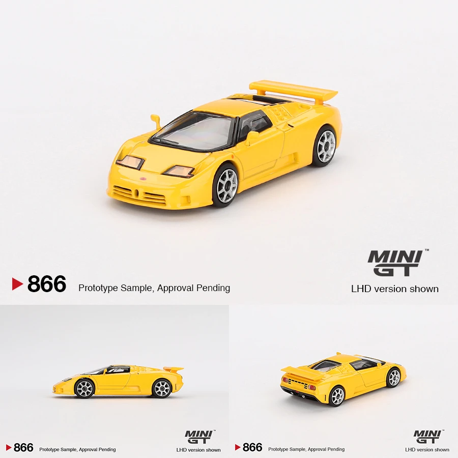 minigt合金车模1:64布加迪EB110 Super Sport 黄色跑车模型 866