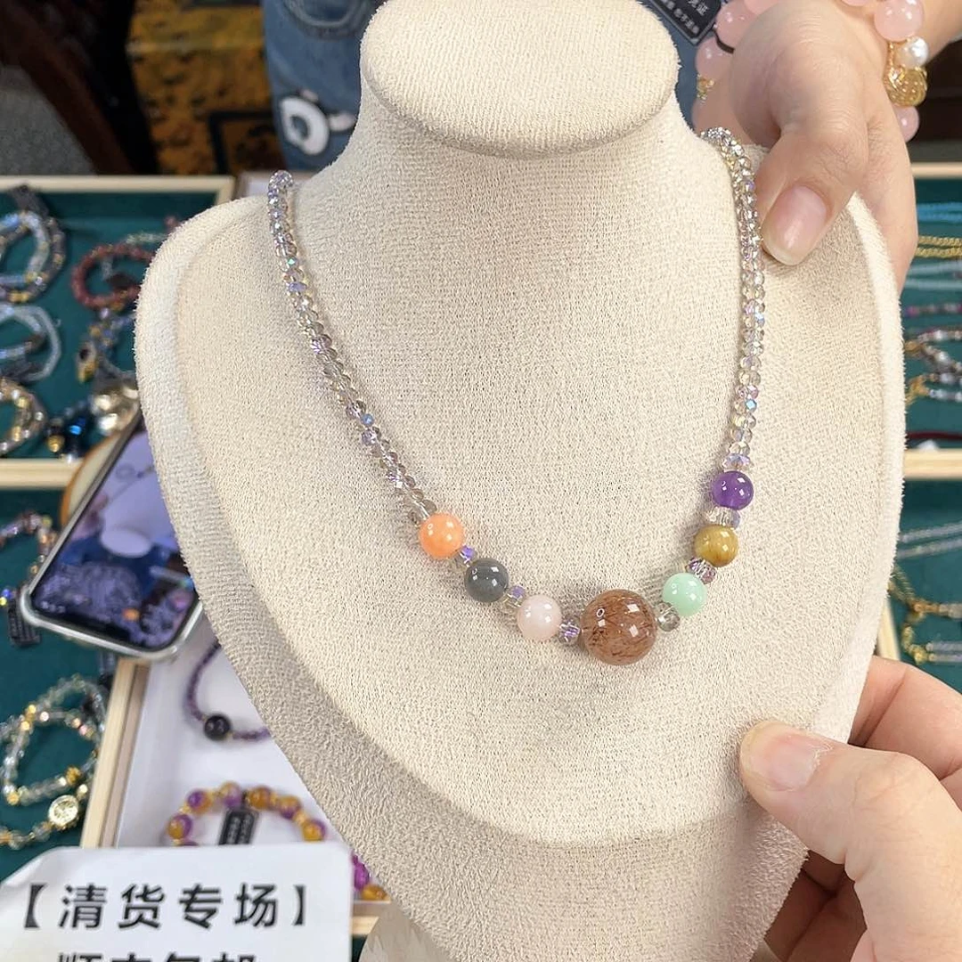 水晶手链银S925镀金镶嵌