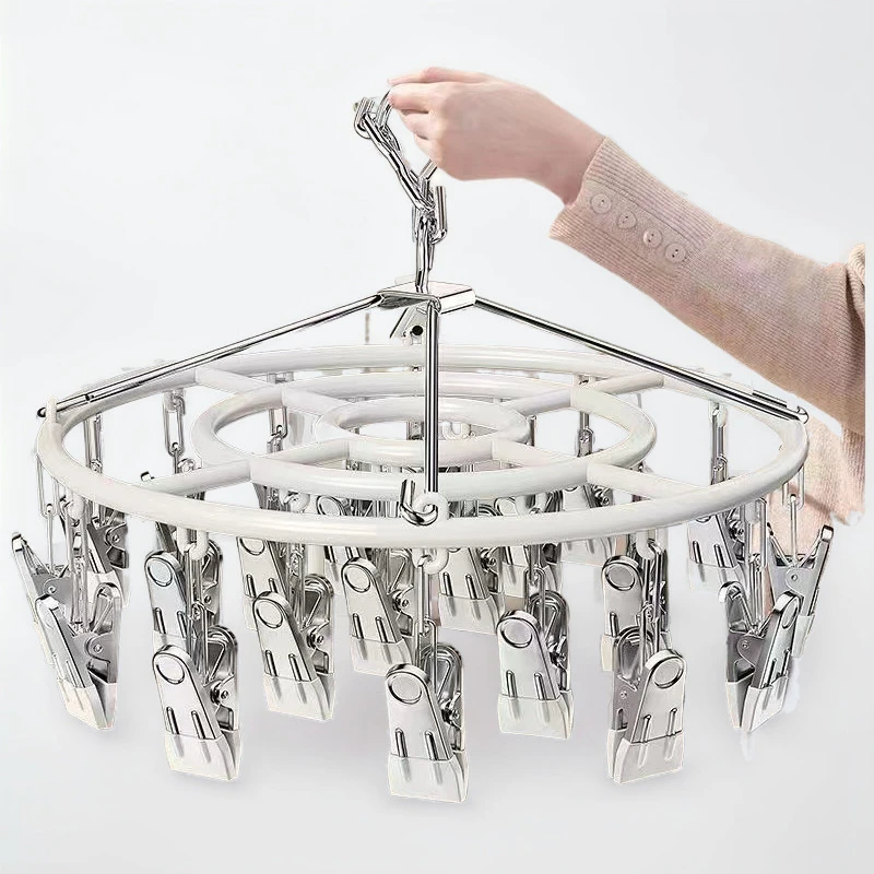 优选夹袜子夹晾衣架多夹子家用不锈钢阳台晒袜子圆形防风裤夹收纳