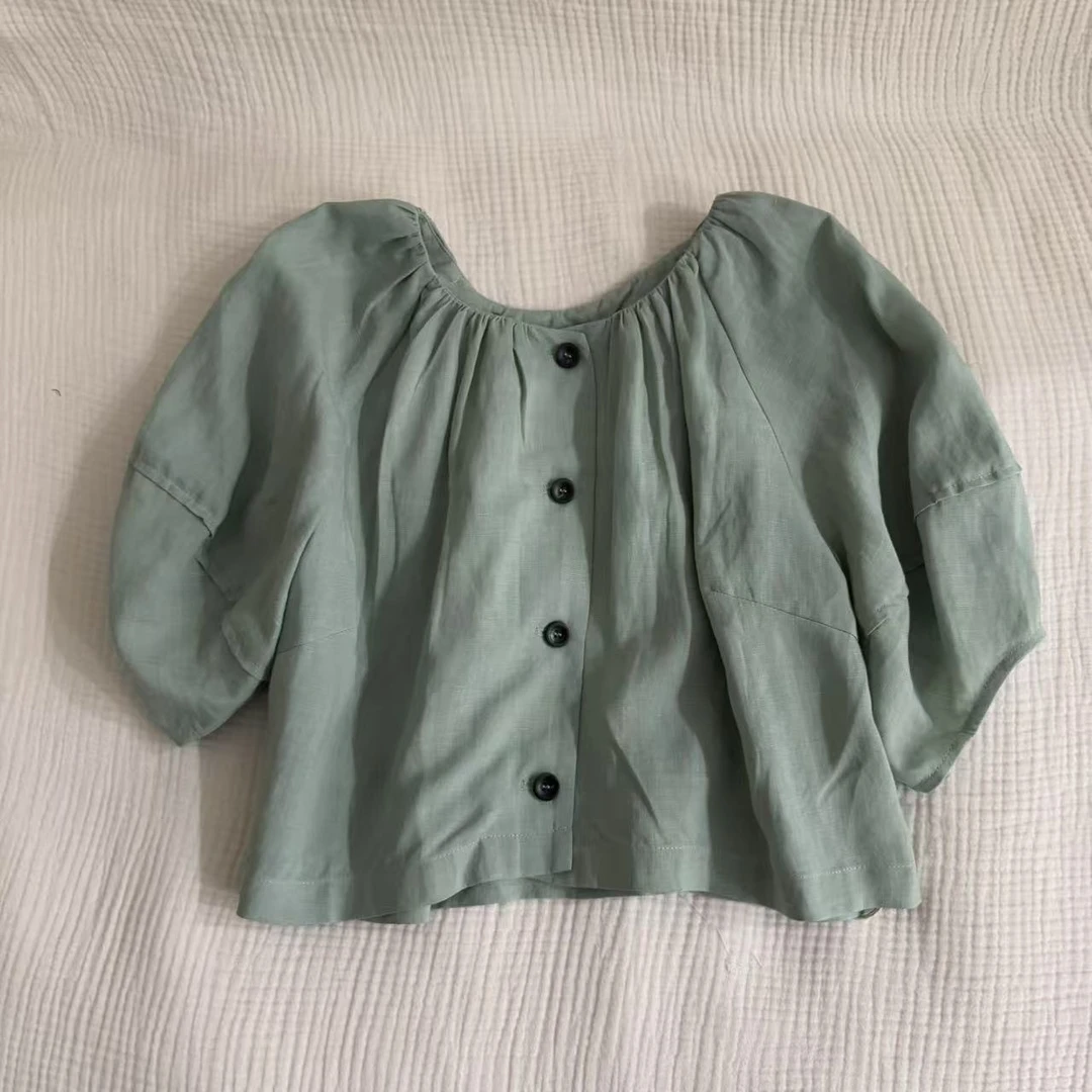 夏季洋气韩版亚麻小衫
