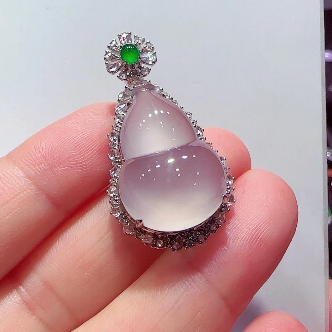 翡翠18K金镶嵌吊坠(不含链)吊坠