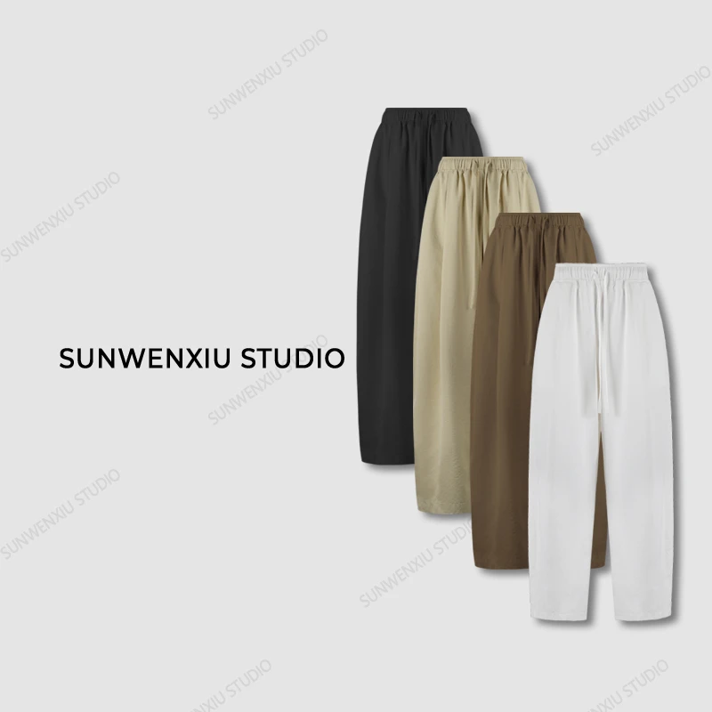 swx studio3店 “三伏系列“舒柔特立裁茧型轻量超薄松紧腰休闲裤