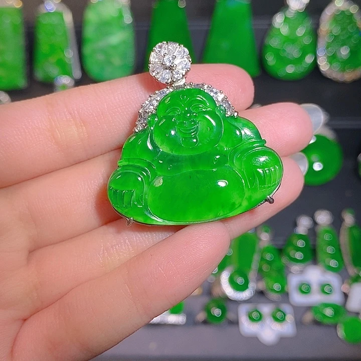 翡翠银S925镶嵌颈饰