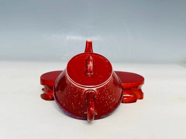 手工原矿石瓢壶宜中式茶具泡茶壶尹建中老师作品中国红主人杯