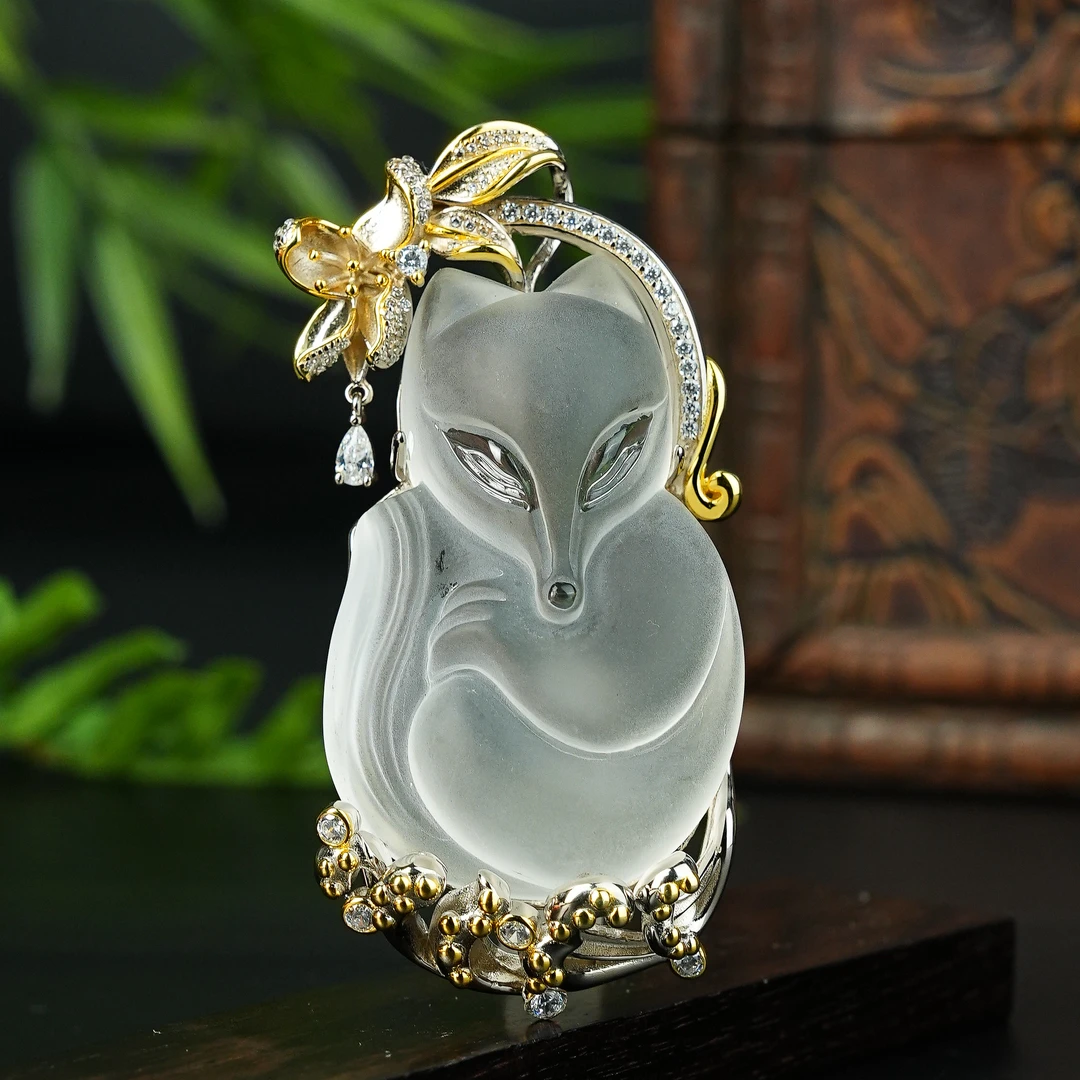 R*白水晶仙狐吊坠@YMG05121594@送高货绳和肖邦链