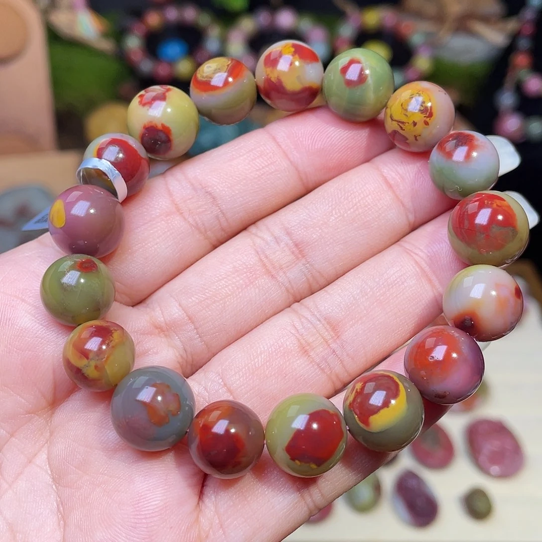 玛瑙/玉髓未镶嵌手串盐源玛瑙油画包浆光珠