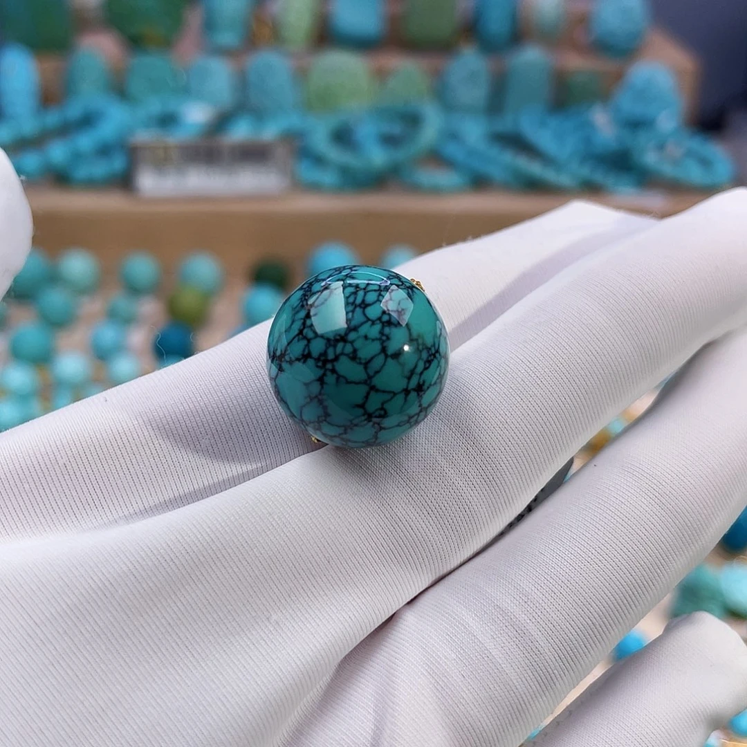 绿松石珠宝奇石未镶嵌17.1mm