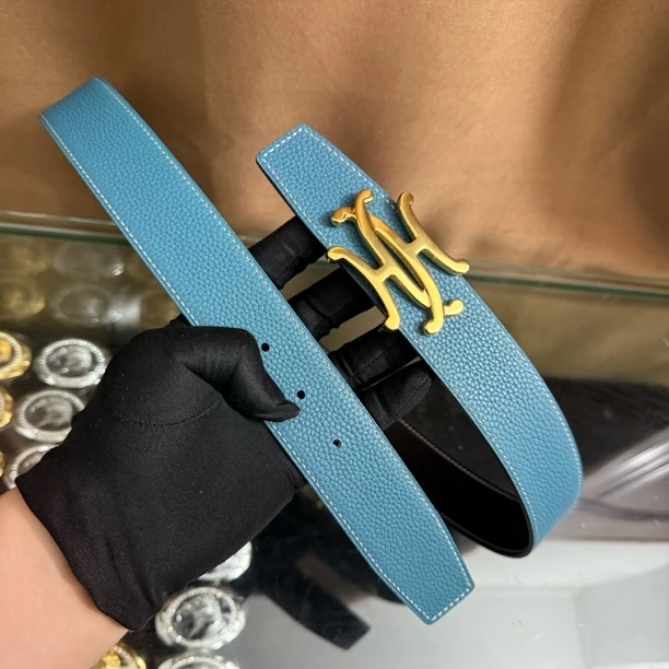 新款皮带男士头层牛皮腰带青中年H扣工字扣百搭高档送礼商务韩潮