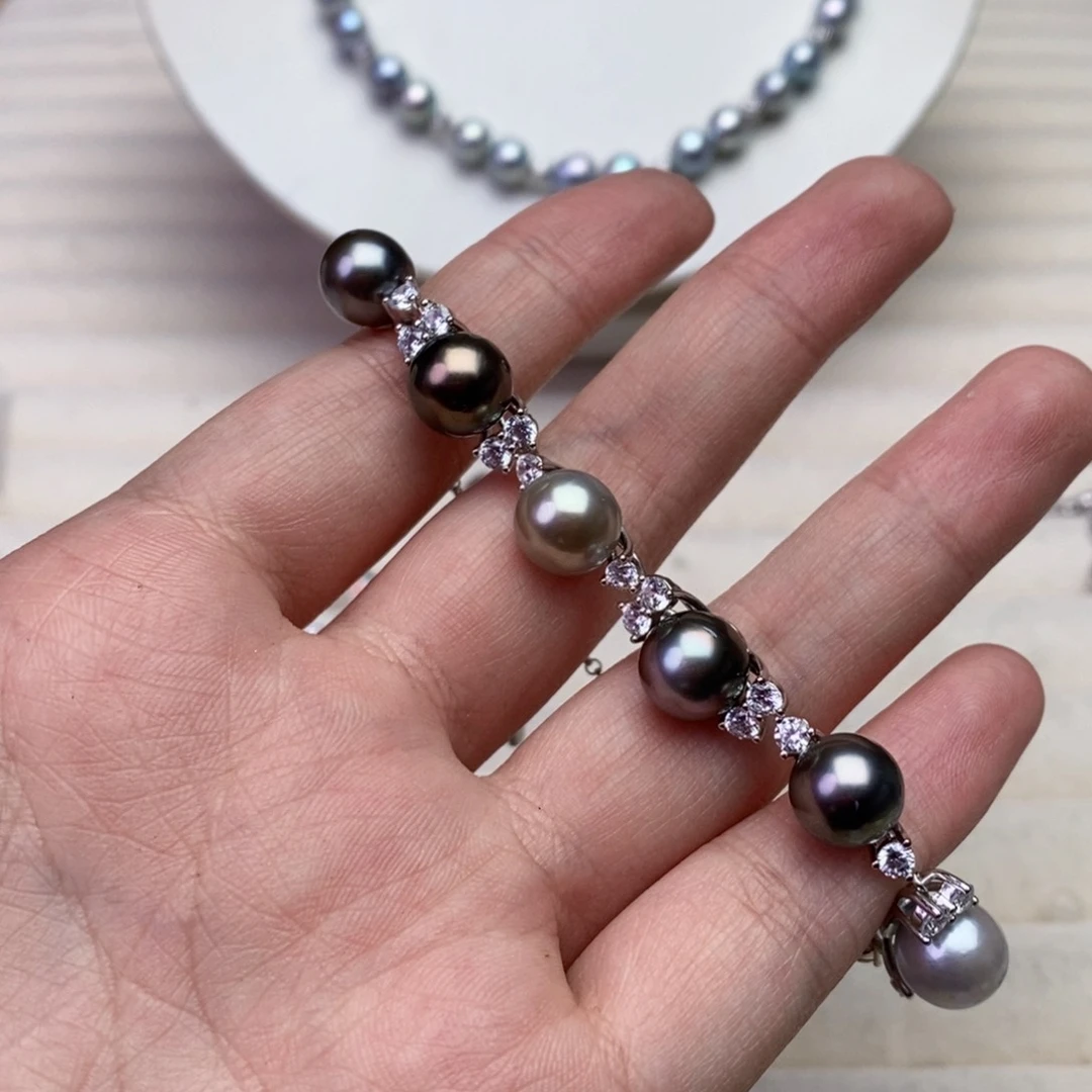 海水珍珠手绳银S925镶嵌