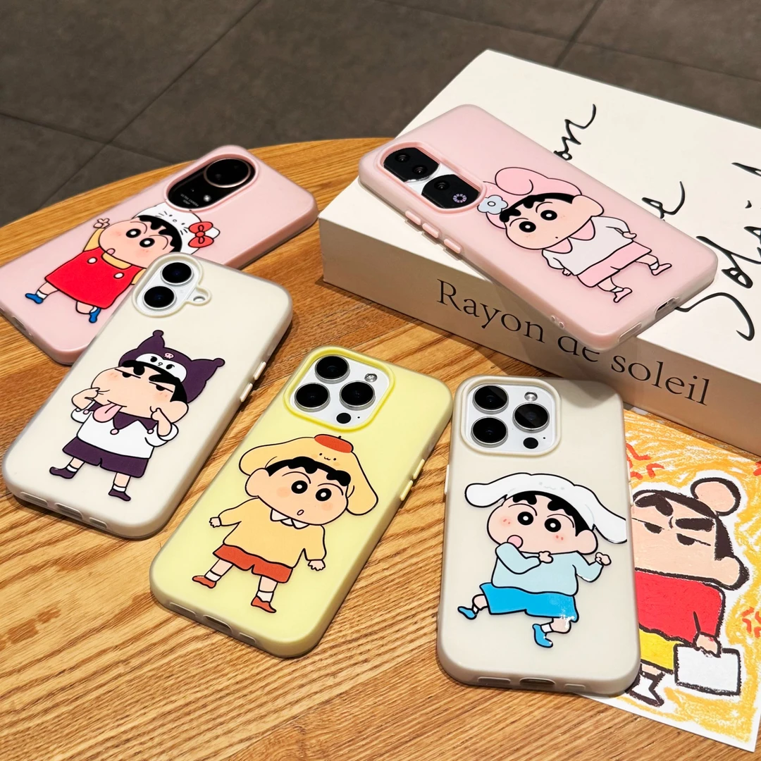 飞虎胜小新与三丽鸥适用iPhone16苹果果冻二合一华为vivo小米oppo