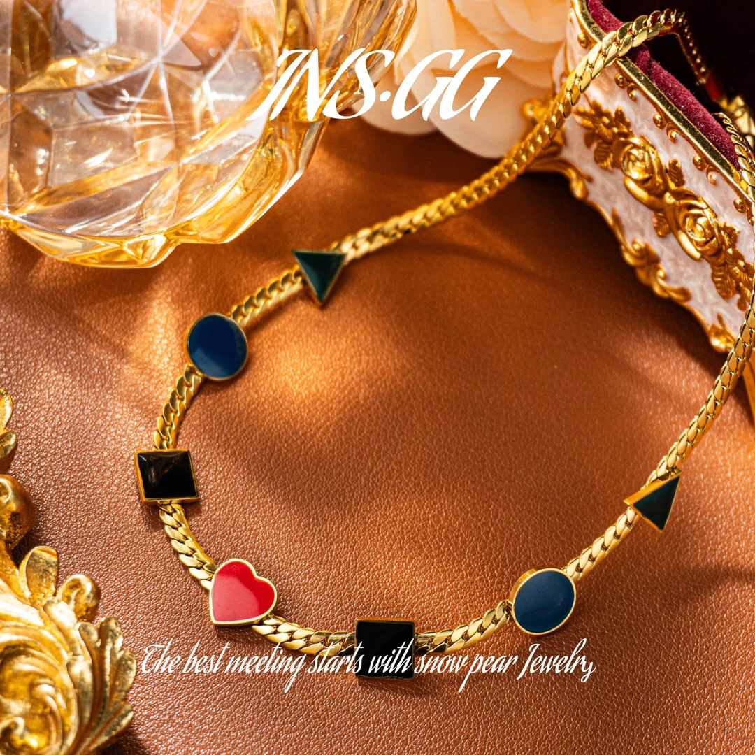 钛钢珐琅项链 【INS · GG】钢 ♠ 轻奢设计 LX2993 项链·中长