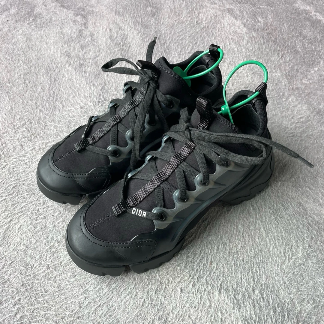 99新 DIOR/迪奥 d-connect黑色休闲鞋/35.5码/原盒