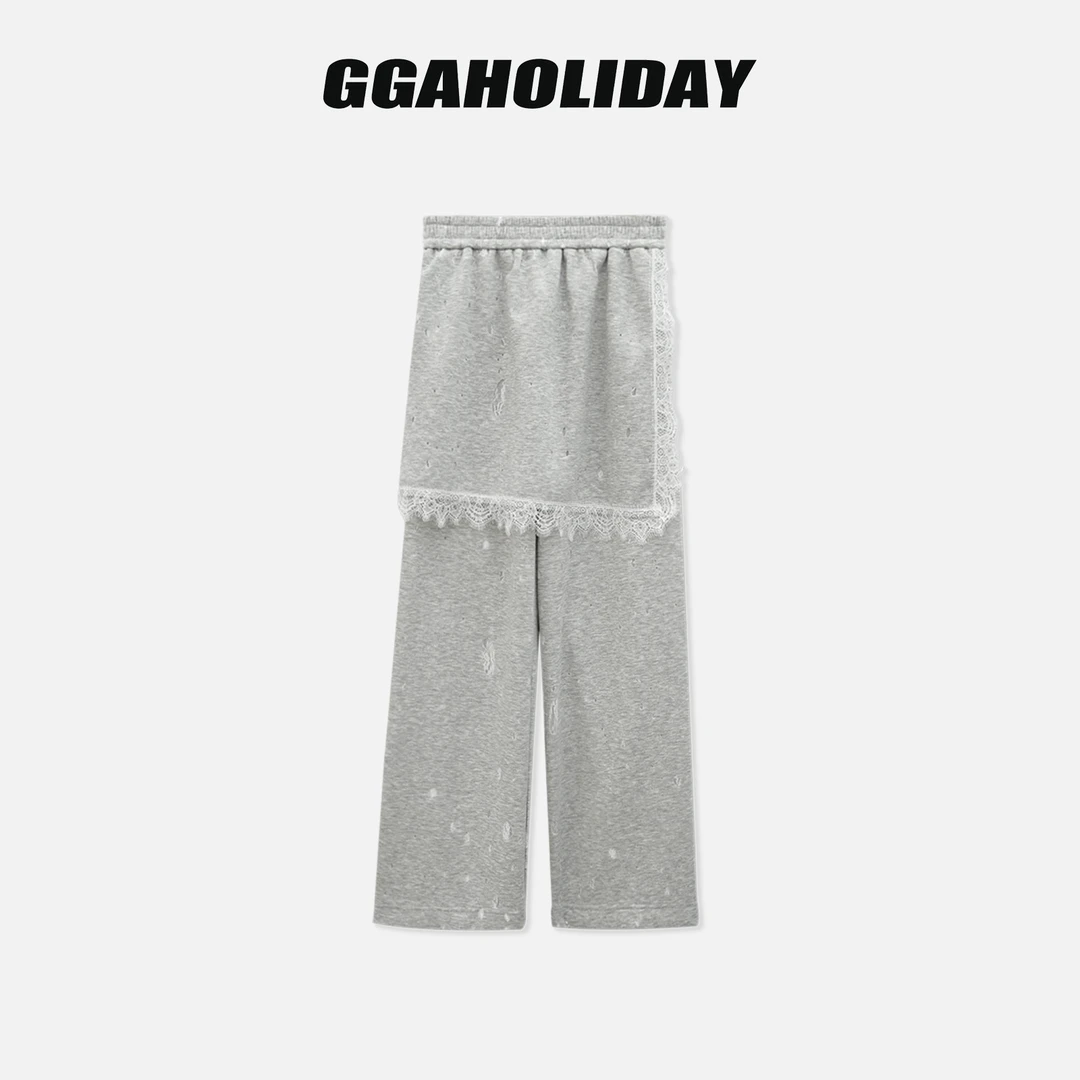 【上新】GGAHOLIDAY轻奢高级宽松百搭松紧腰直筒长裤休闲裤-154022