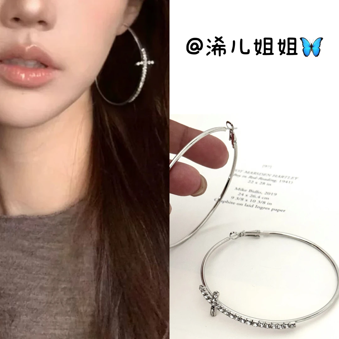 铜合金锆石耳饰 【浠儿家】欧美风个性简约小众冷淡风个性耳环