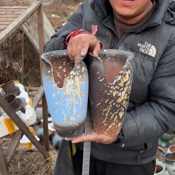 红陶花盆 口径 高度 14 26