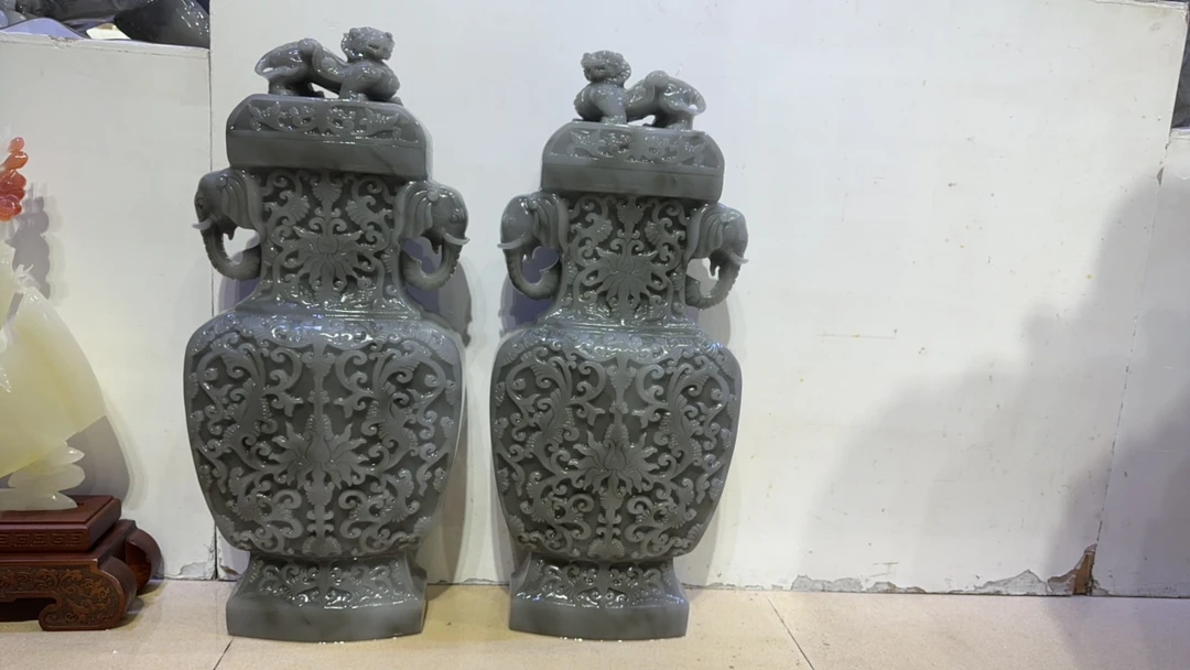 花瓶雕刻中式架居家商务摆件新中式风格