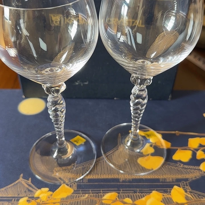 瓷10212卡嘎咪水晶高脚对杯