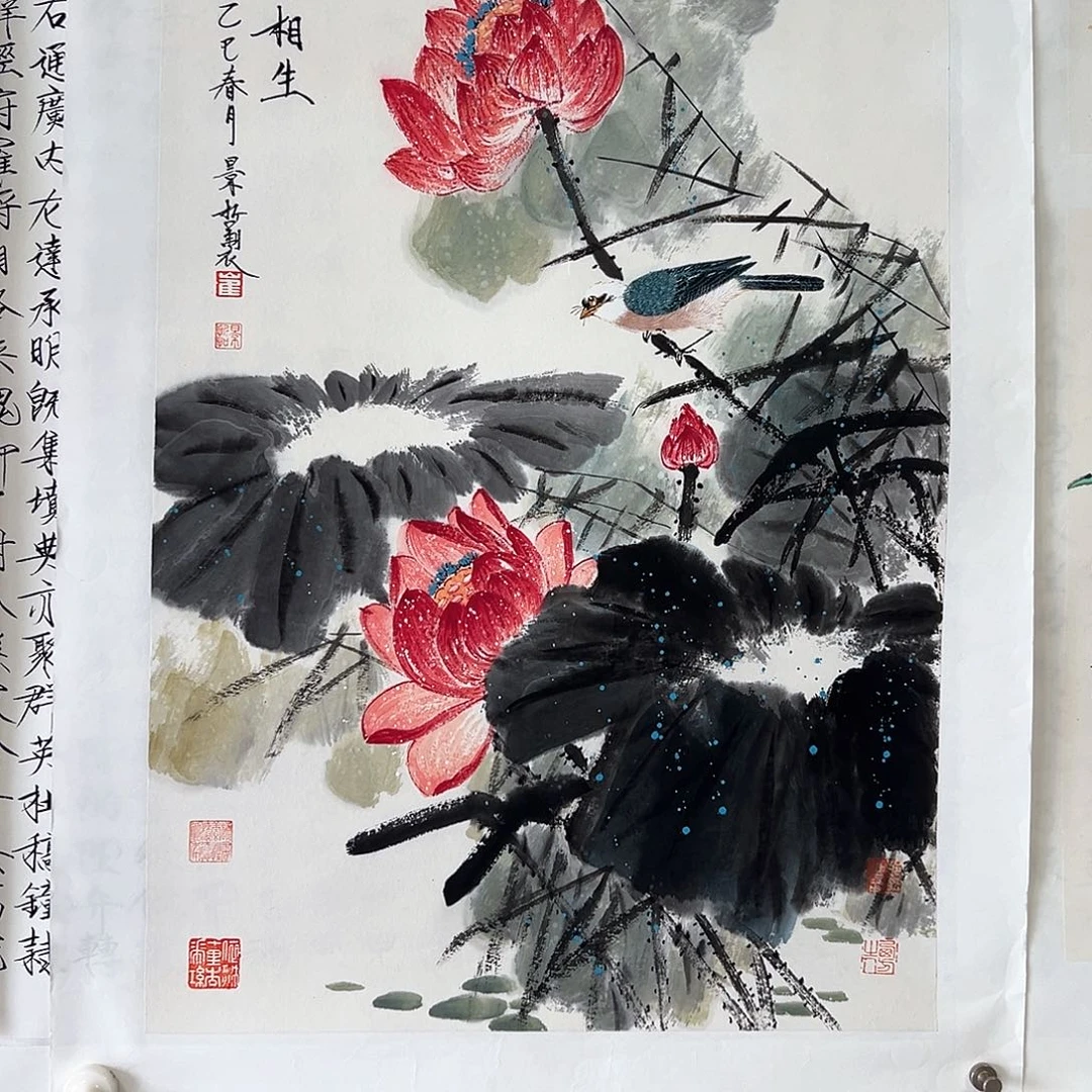肖***壁国画定金福利荷花