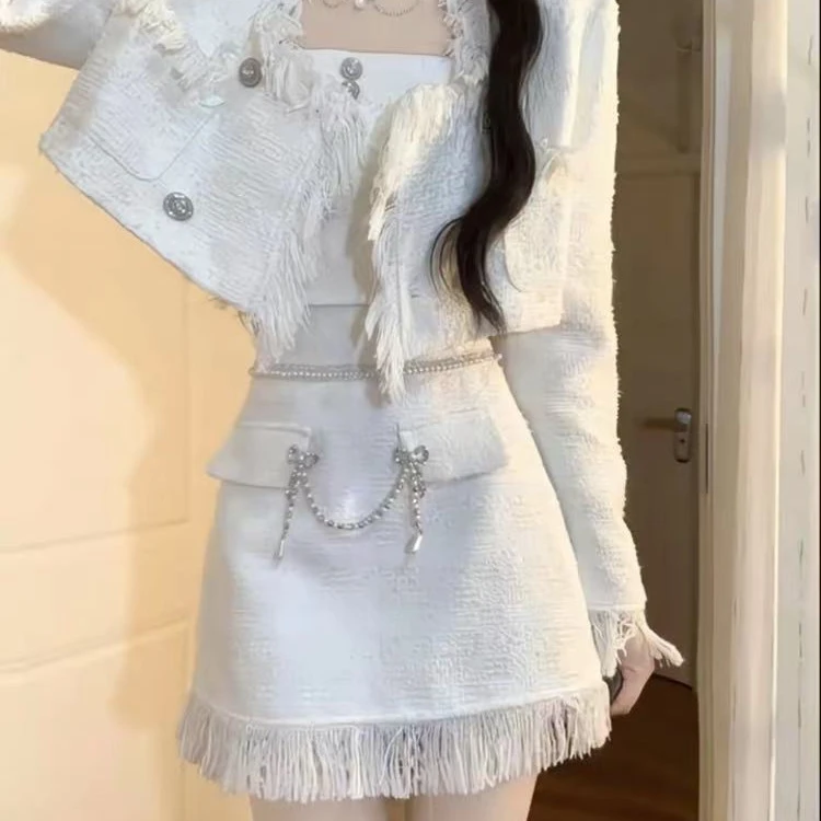 早秋新品女装女装秋套装秋冬季感名媛千金风温柔小香风长袖外套秋