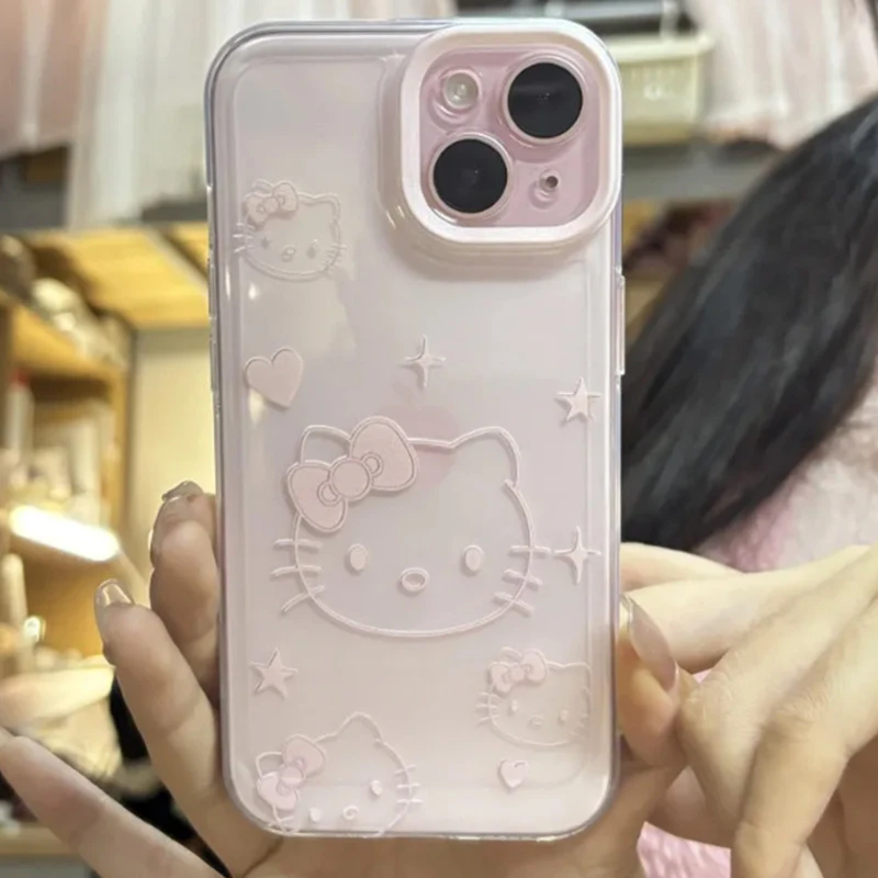 爱心kt头像适用iPhone16/15promax苹果14promax手机壳12大孔太空