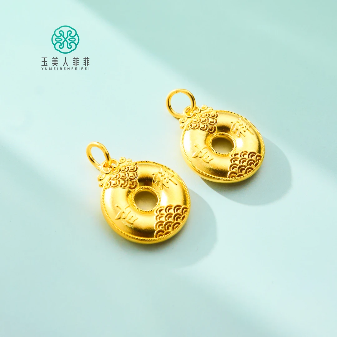 吊坠足银 菲菲珠宝好@足银如意牌吊坠约23*20mm-多样性发一赠链