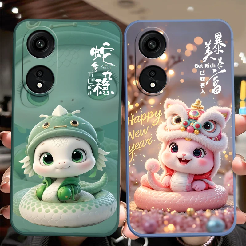 蛇年新招财款oppoa15g手机壳PHS110软硅胶本命年喜庆2025全包时尚