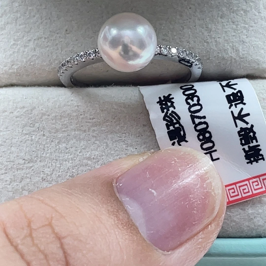 海水珍珠戒指银S925镶嵌